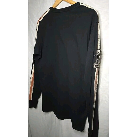 Harley Davidson Mens Shirt, Sz Large Black Orange White Stripe No. 1 Patch - Picture 9 of 9